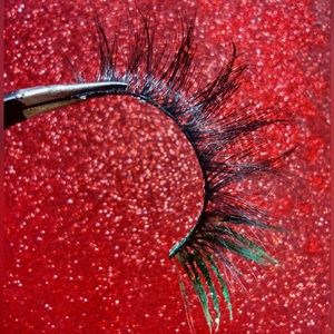 Full Lash Black with Green Glitter